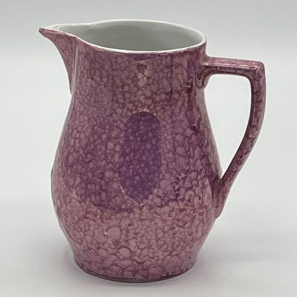 VTG RCW Retsch Co Creamer Pitcher Iridescent Crackleware Bavaria Germany Pink 5" - Picture 1 of 7